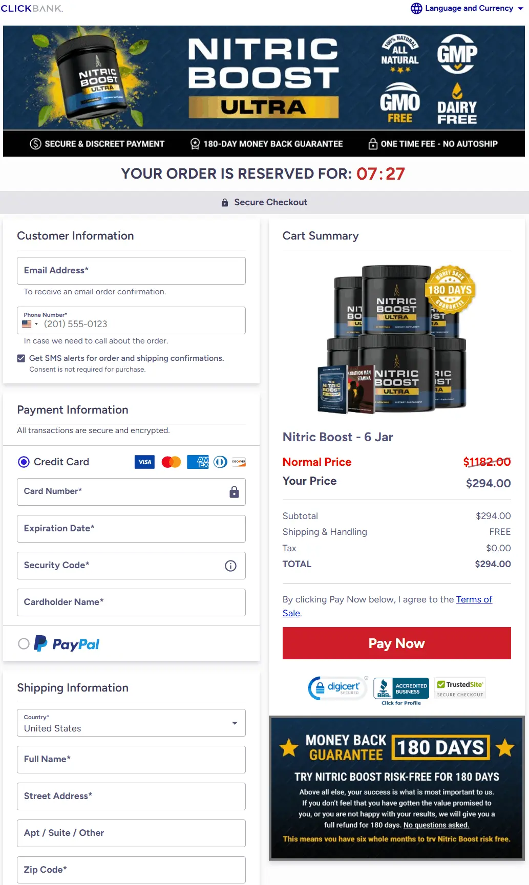 Nitric Boost Ultra Official Website Secure Order Page